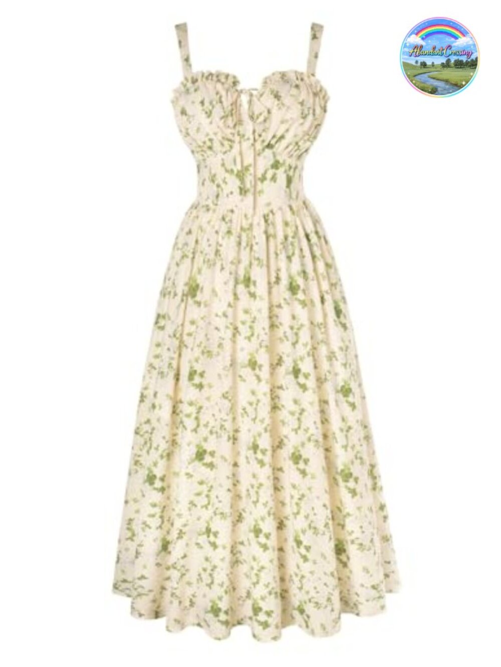 Floral Corset Maxi Dress with Adjustable Straps Lace-Up Back
